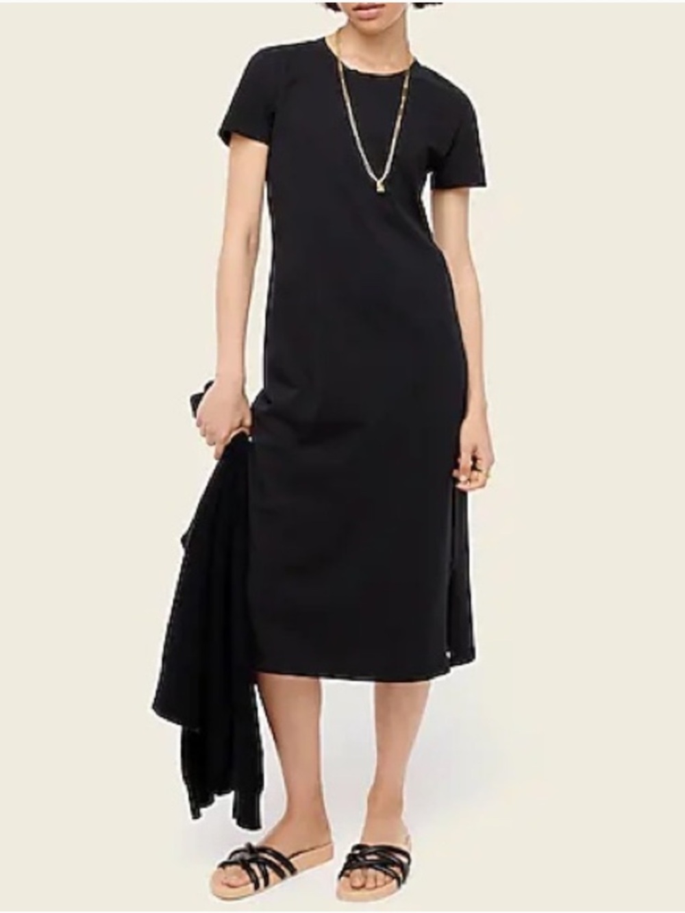 J. Crew Midi T-shirt dress in black